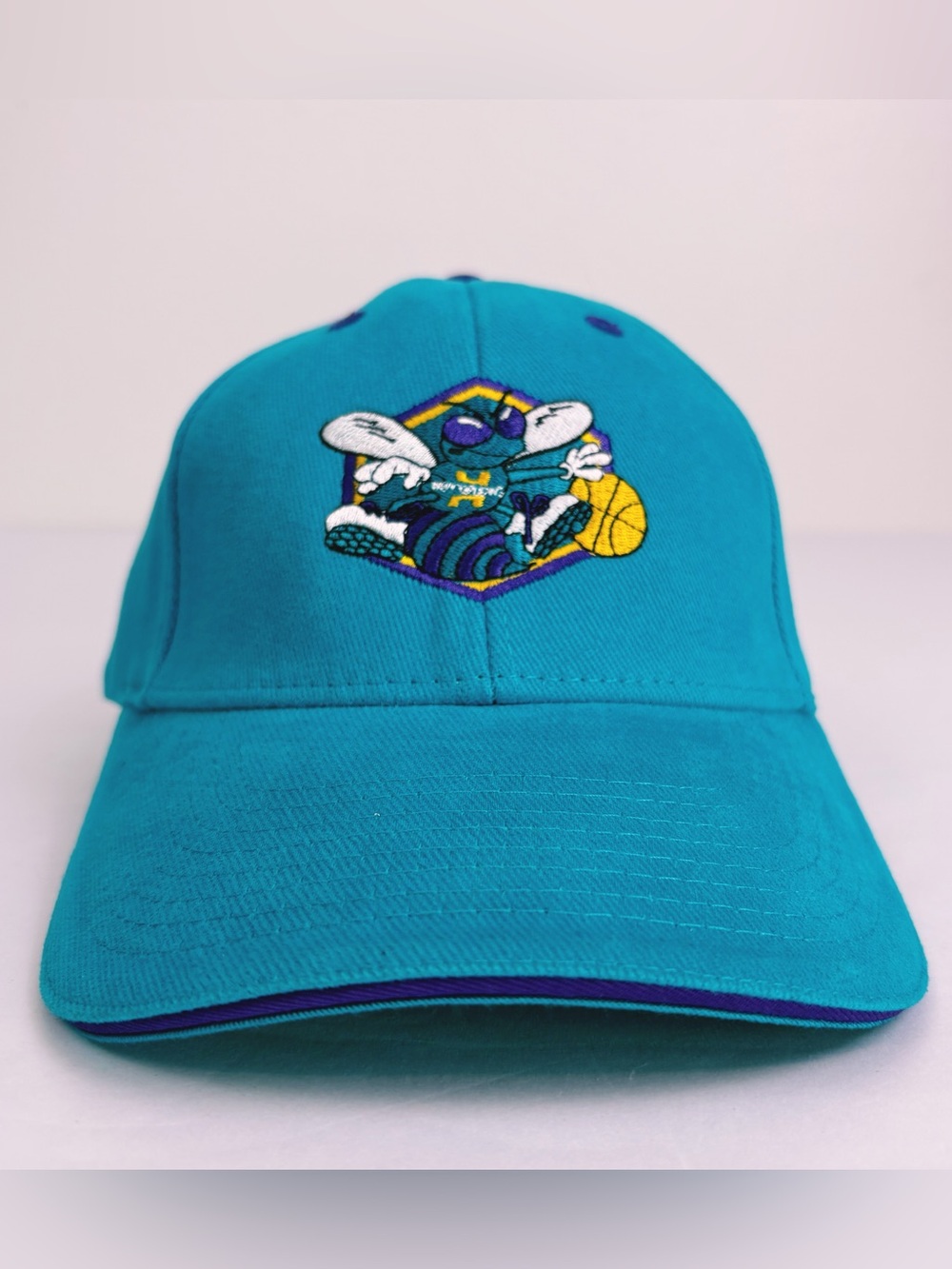 Charlotte Hornets NBA Elevation Hugo Mascot Teal Purple Adjustable Hat Cap